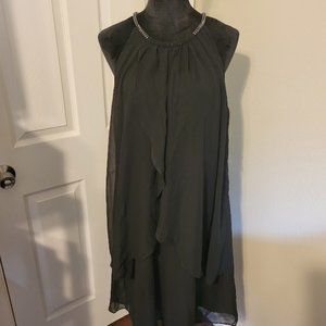 S.L Fashions women's plus size embellished halter neck tier dress size 16W